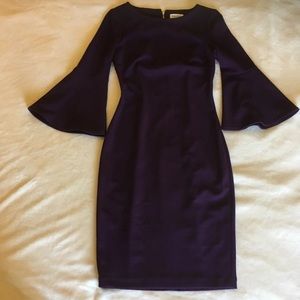 Bell Sleeve Purple Dress